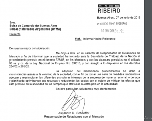 Ribeiro presentó un proceso preventivo de crisis • Canal C