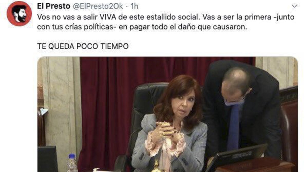 Periodista amenazó a Cristina Kirchner por Twitter • Canal C