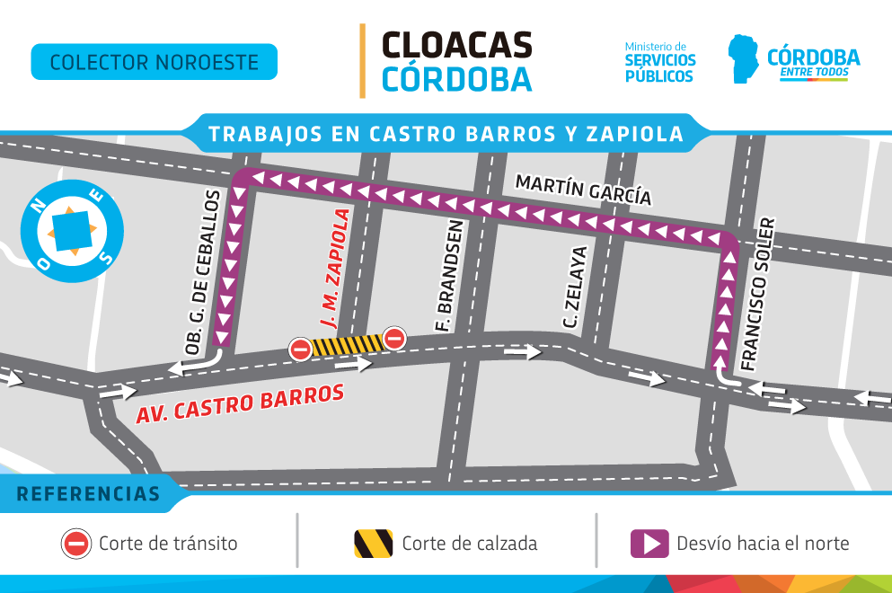 Desde hoy, desvío de tránsito en Av. Castro Barros por obra de cloacas • Canal C