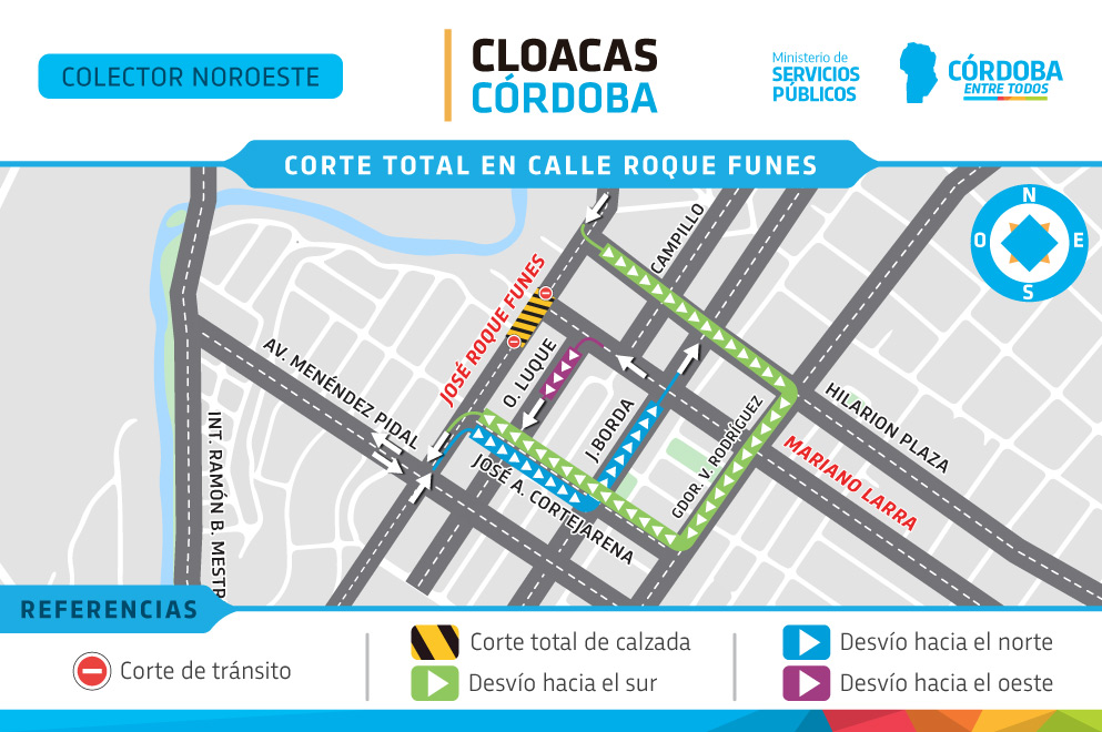El jueves habrá desvío vehicular en B° Colinas del Cerro por obras cloacales • Canal C