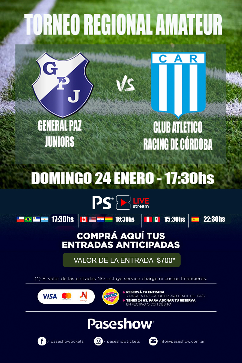¡Comprá tus entradas para ver Juniors vs Racing de Córdoba! • Canal C