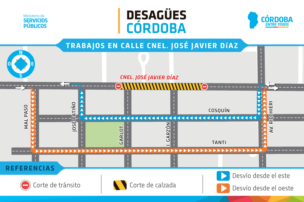 Desvío de tránsito en calle José Javier Díaz • Canal C