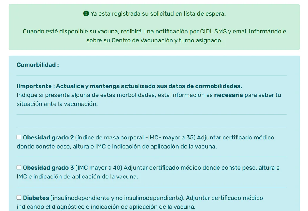 Córdoba permite actualizar comorbilidades para vacunarse • Canal C