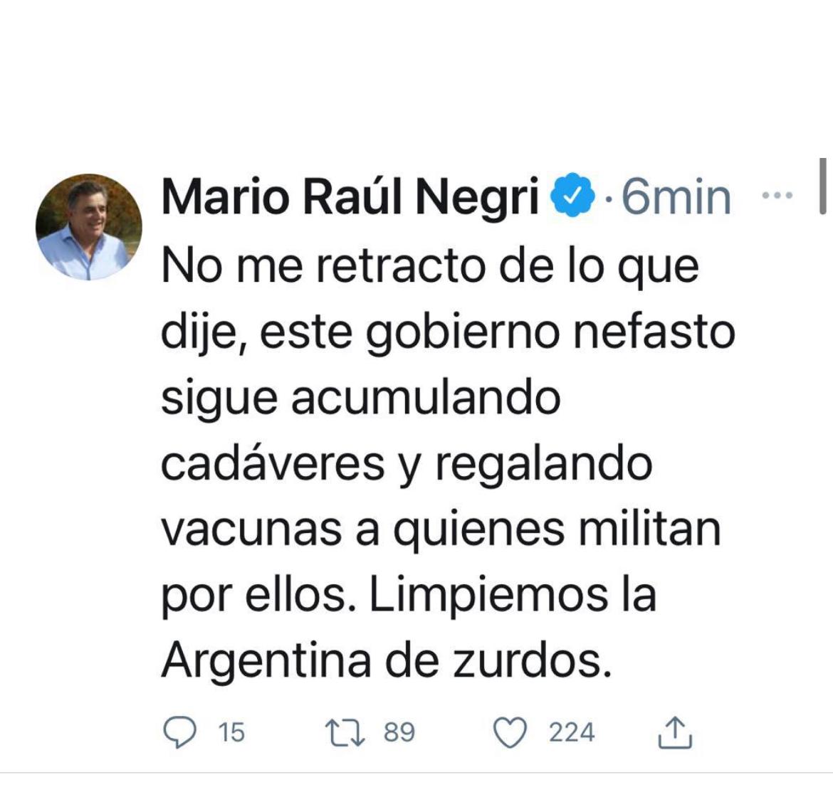 Hackearon la cuenta de Twitter de Mario Negri • Canal C