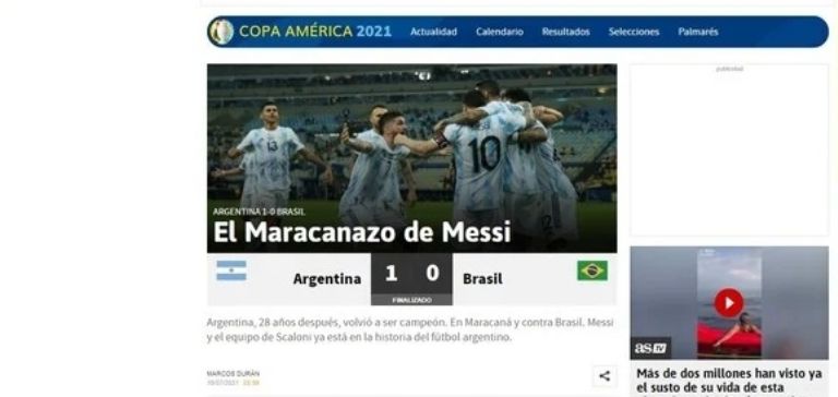 Los diarios del mundo hablan del "Maracanazo" de la Selección • Canal C