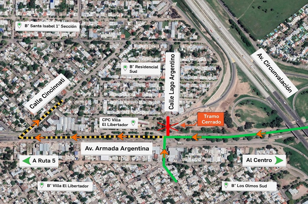 A partir de mañana se cierra al tránsito la calle Lago Argentino a la altura del CPC Villa Libertador • Canal C