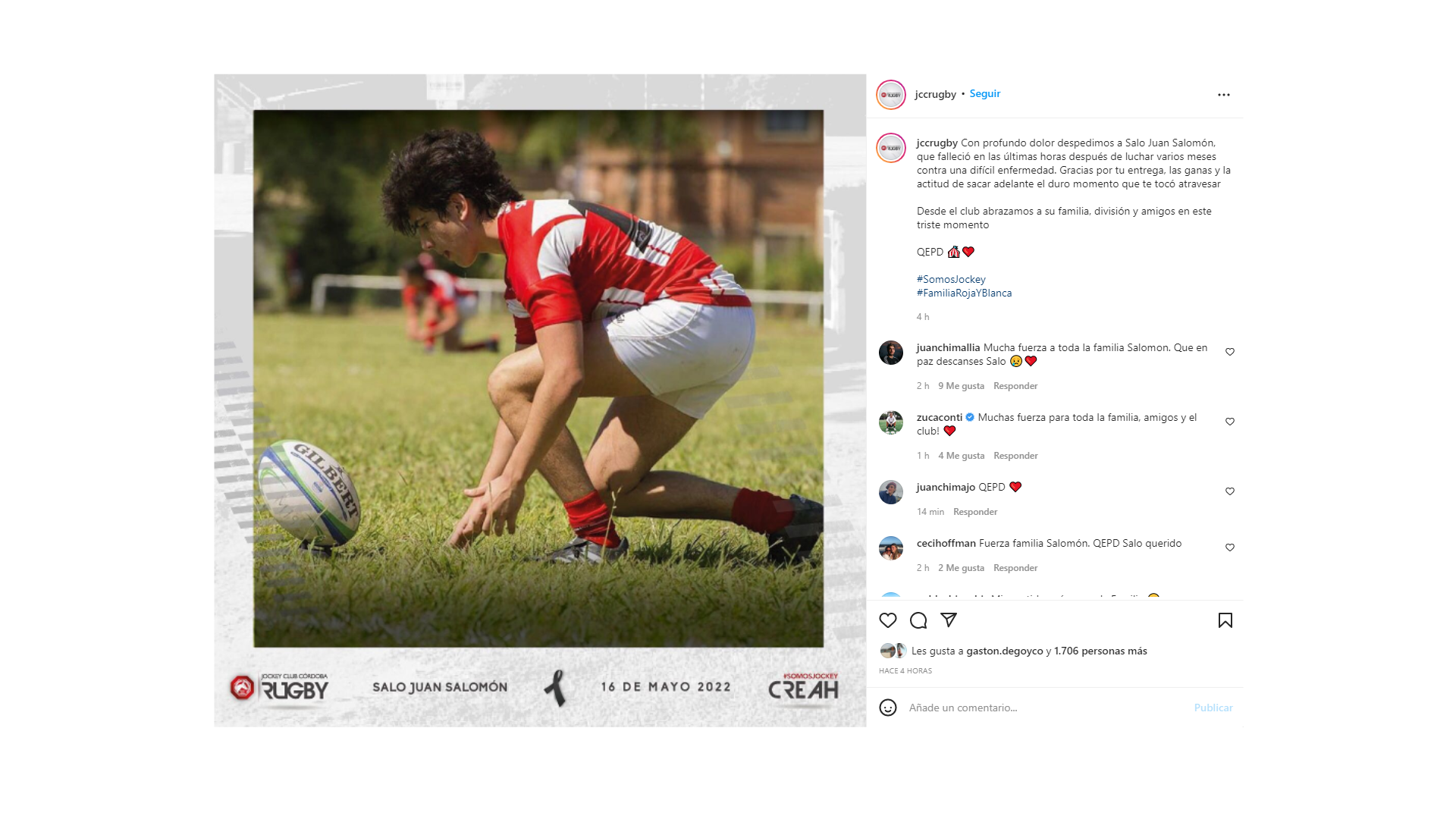 Falleció un jugador de rugby del Jockey Club Córdoba • Canal C
