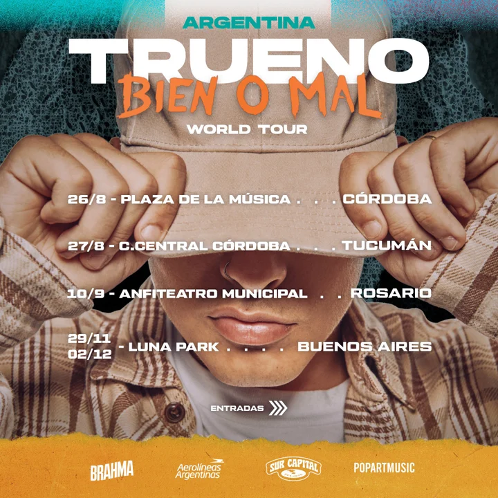 Trueno confirmed a show in Córdoba • Channel C