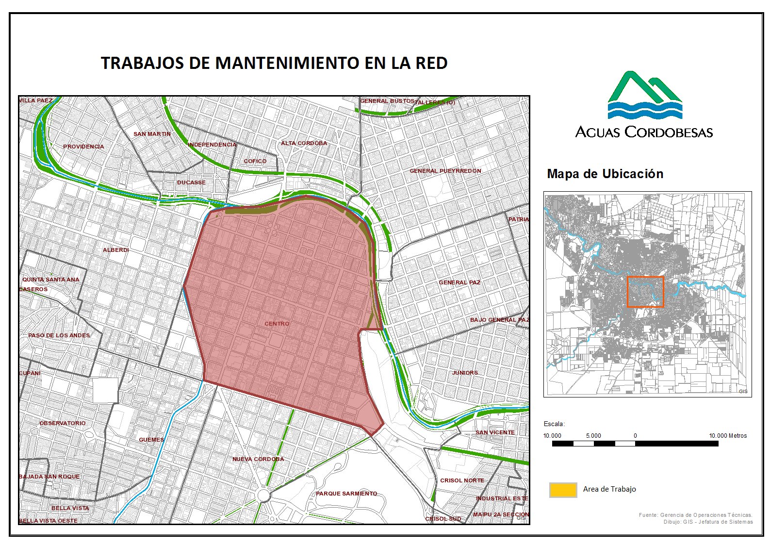 Aguas Cordobesas está trabajando para reparar la pérdida en Bv. San Juan y Vélez Sarsfield • Canal C
