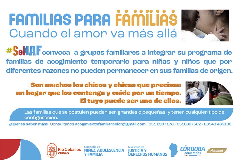 Convocan a familias de Sierras Chicas para cuidar niños • Canal C