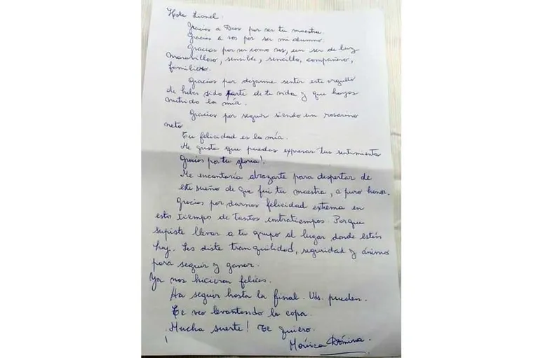 La emotiva carta de una maestra de Messi a días de la gran final • Canal C