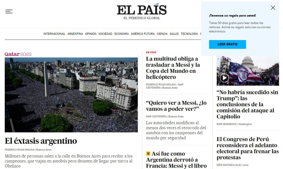 "Locura, caravana y pasión": los diarios del mundo hablaron del increíble festejo de Argentina • Canal C