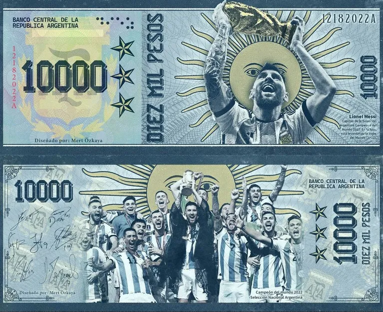 El Gobierno analiza lanzar un billete de $ 10.000 con Messi campeón del mundo • Canal C