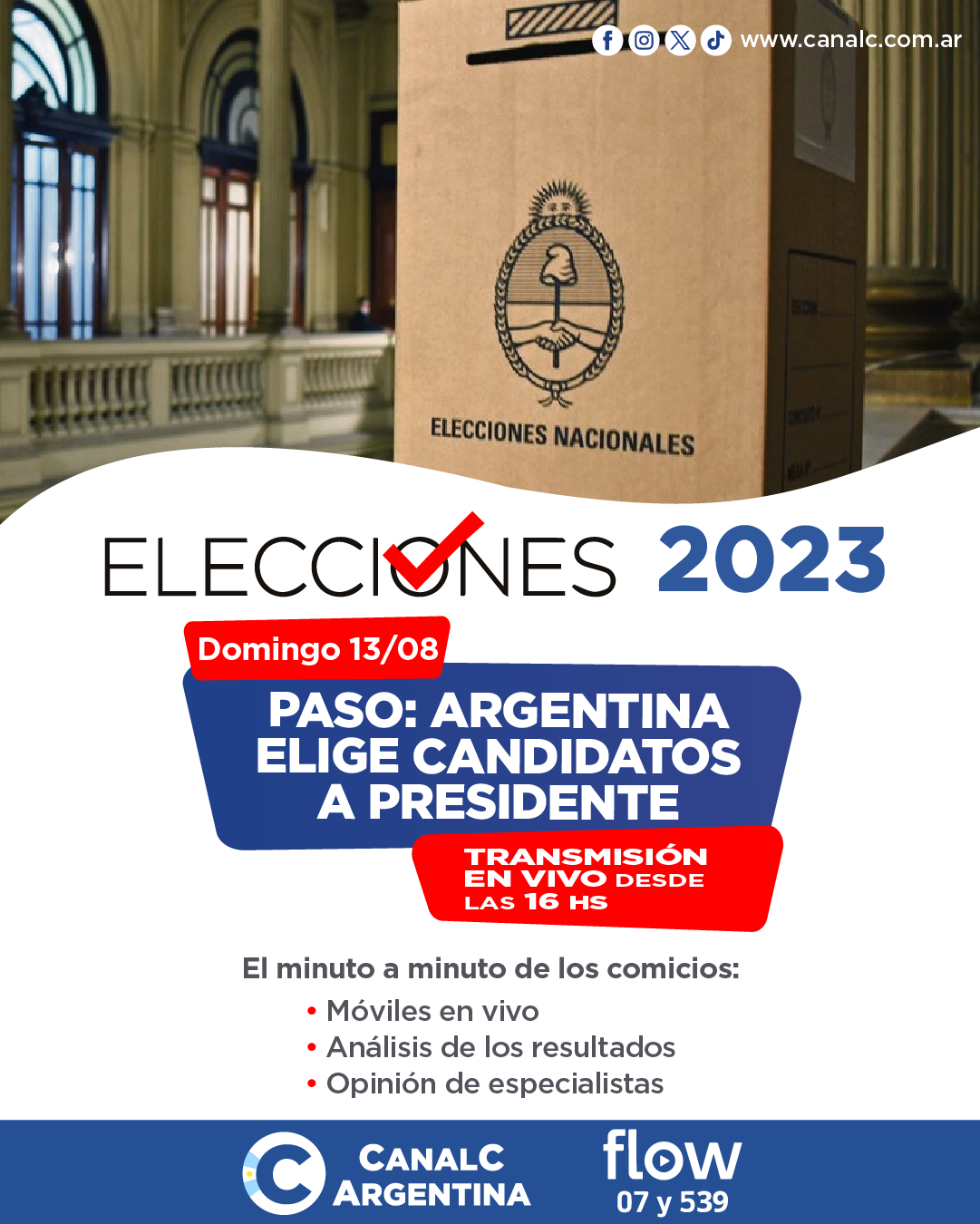 Viví las elecciones PASO 2023 por Canal C Argentina • Canal C