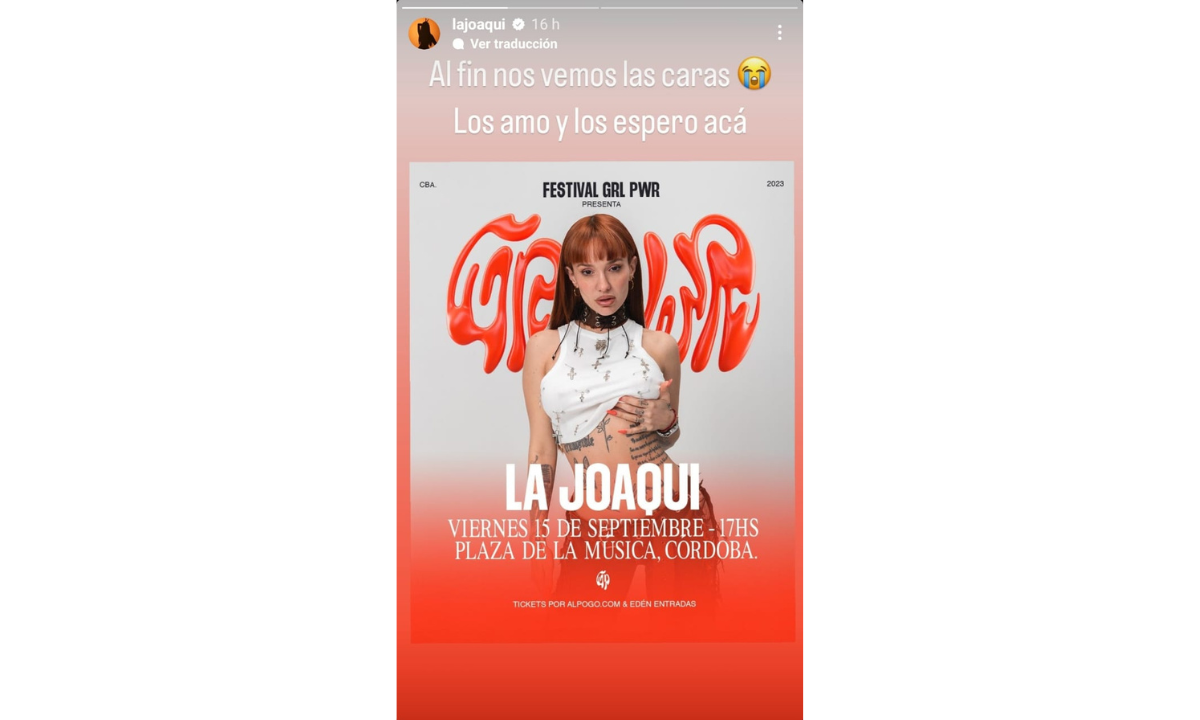 La Joaqui regresa a los escenarios con un show en Córdoba • Canal C