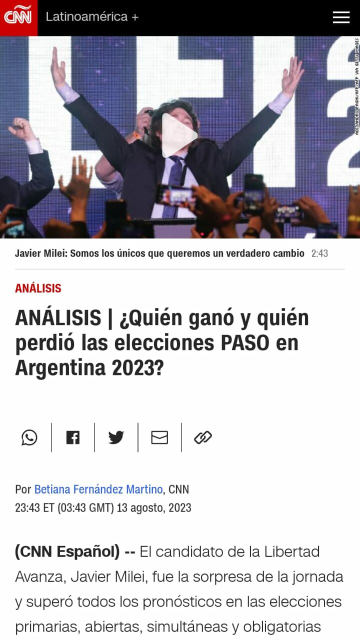 Qué dicen los diarios del mundo ante el triunfo de Milei en Argentina • Canal C