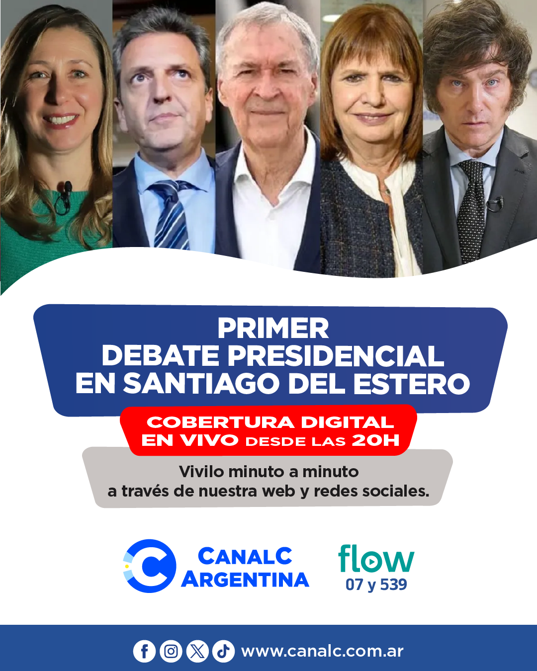 Viví a través de la web y las redes de Canal C Argentina el primer debate presidencial • Canal C
