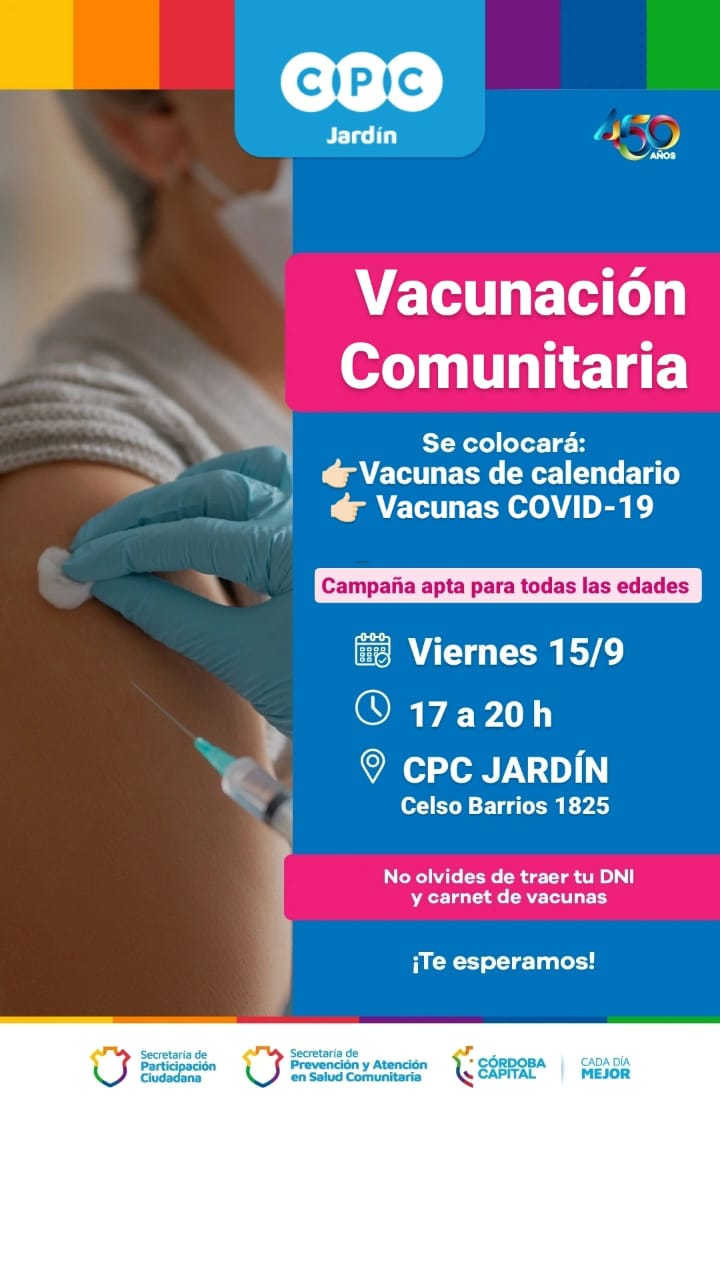 El CPC de barrio Jardín anunció una jornada de vacunación comunitaria y horarios especiales • Canal C