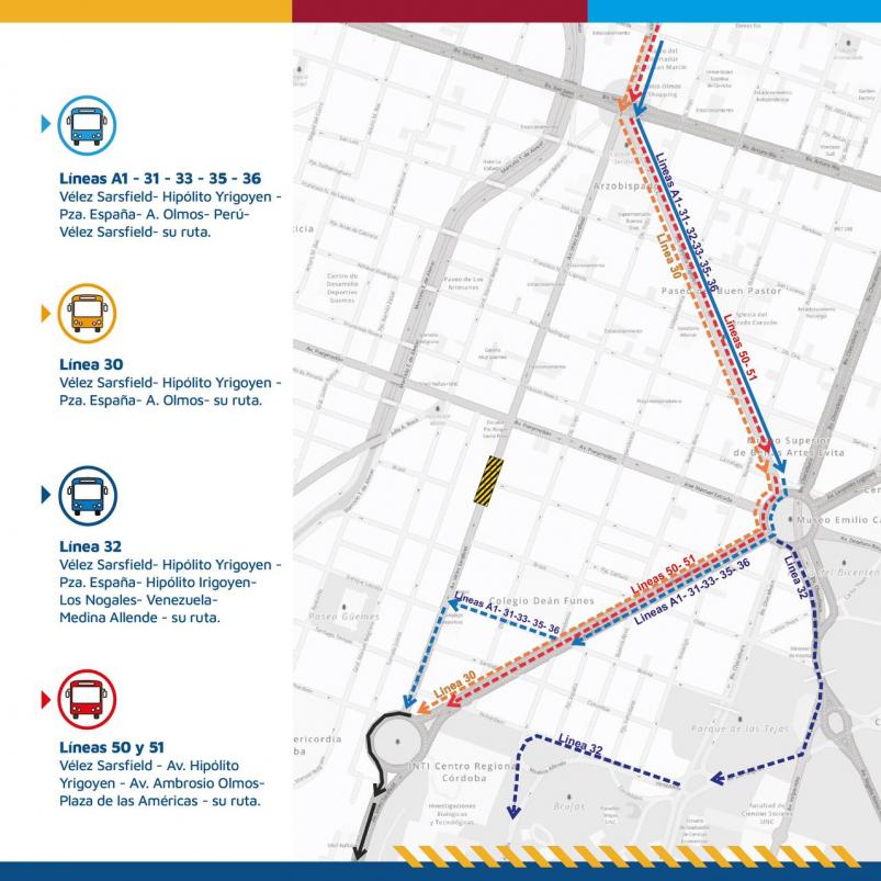 Nuevos cambios en los recorridos del transporte por el socavón de Av. Vélez Sarsfield • Canal C