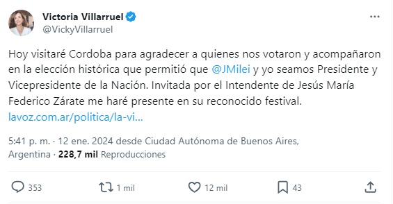 Victoria Villarruel pasó por el Festival de Jesús María • Canal C