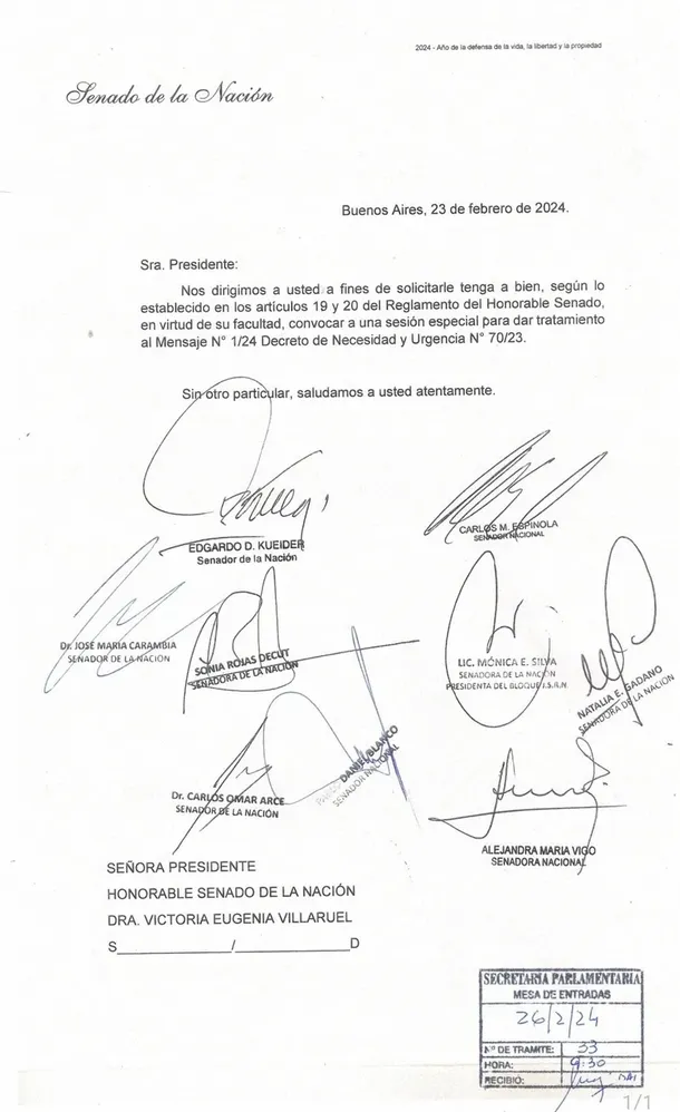 Carta a Villarruel: senadores opositores pidieron una sesión especial para debatir el mega DNU • Canal C