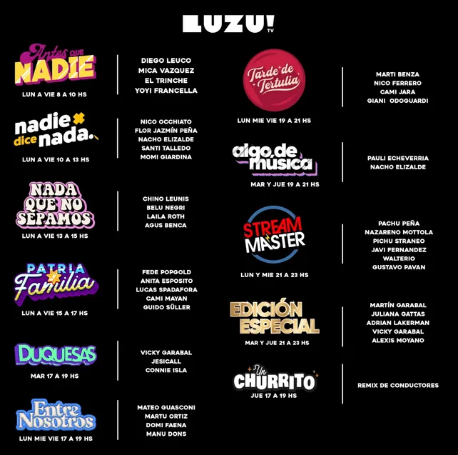 Luzu TV 2024: programación renovada, sorpresas y nuevas incorporaciones • Canal C