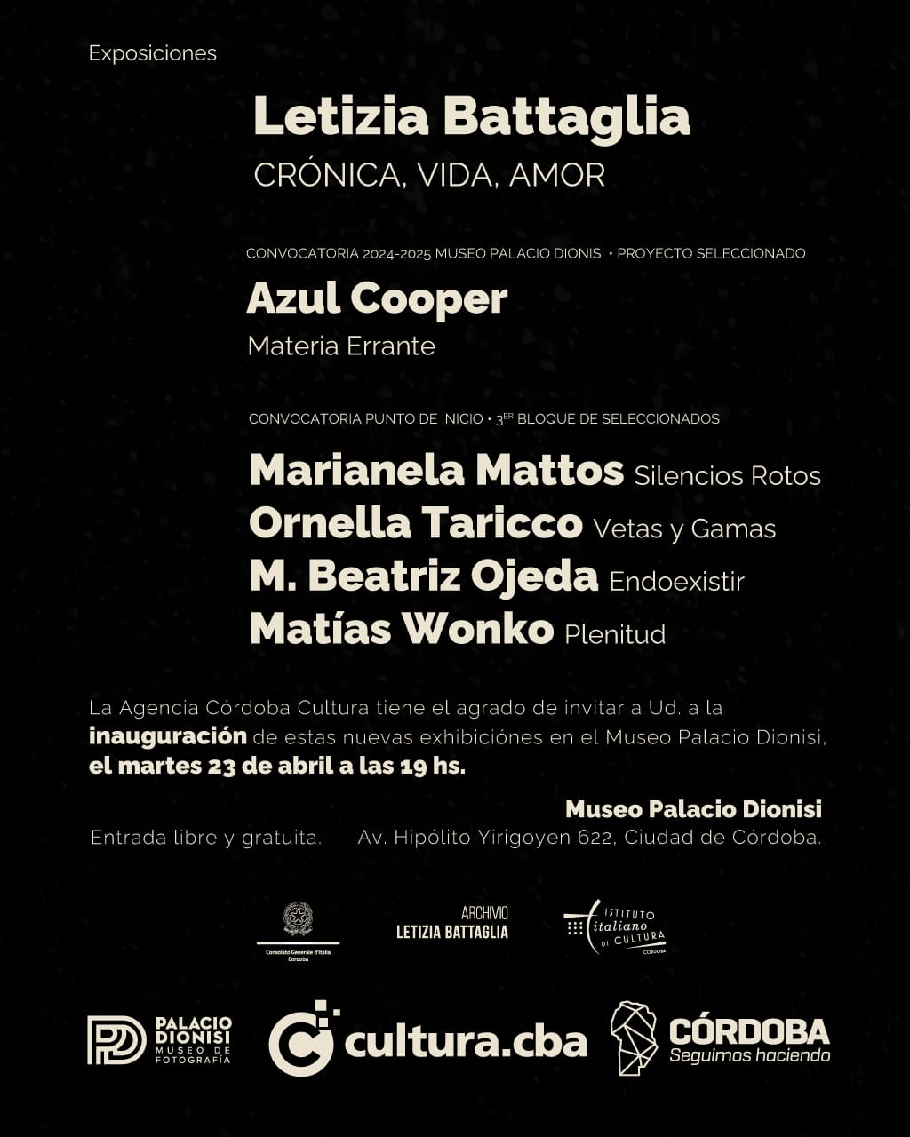 "Letizia Battaglia: Crónica, vida y amor" llega al Museo Palacio Dionisi • Canal C